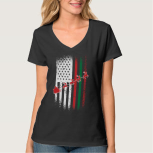 Santa Claus Us Flag African American X Mas Christm T-Shirt