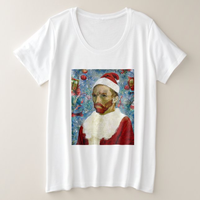 Santa Claus, Van Gogh Plus Size T-Shirt (Design Front)