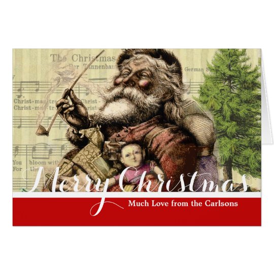 Santa Claus Vintage Art Print Christmas Card