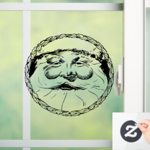 SANTA CLAUS VINTAGE CHRISTMAS WINDOW CLING