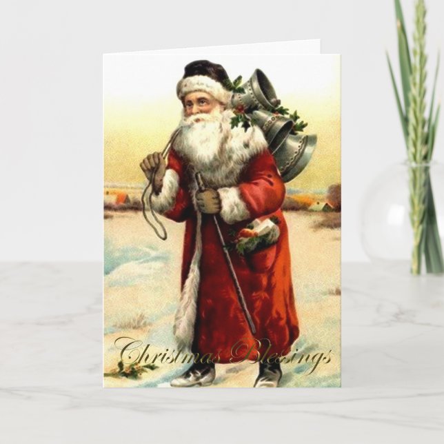 Santa Claus Vintage Father Christmas Card (Front)