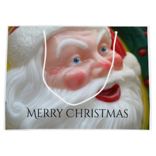 Santa Claus vintage head Large Gift Bag