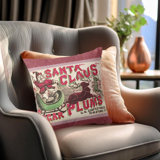 Santa Claus Vintage Illustration Sleigh Cushion (Creator Uploaded)