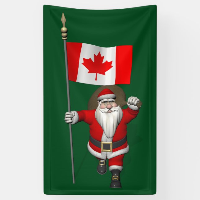Santa Claus Visiting Canada Banner (Vertical)