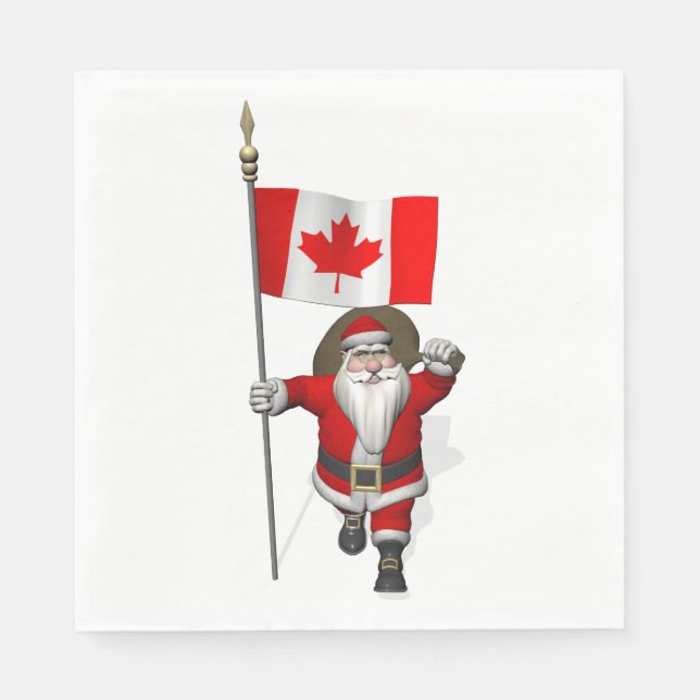 Santa Claus Visiting Canada Napkin (Front)