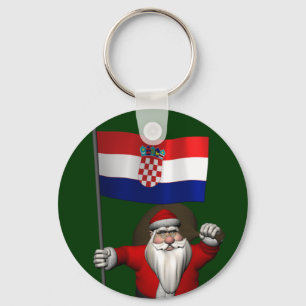 Santa Claus Visiting Croatia Key Ring