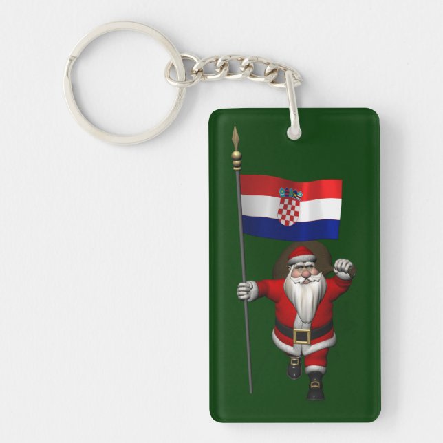 Santa Claus Visiting Croatia Key Ring (Front)
