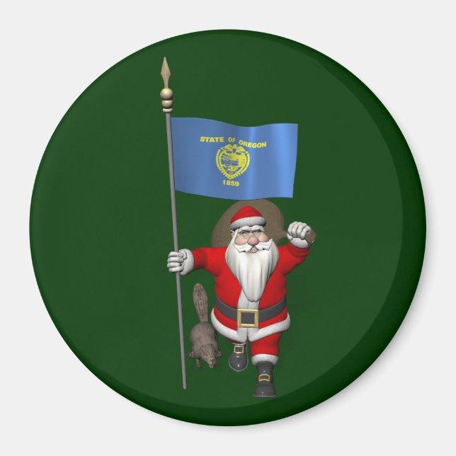 Santa Claus Visiting The Beaver State Magnet (Front)