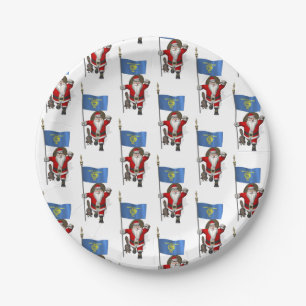 Santa Claus Visits The Beaver State Paper Plate