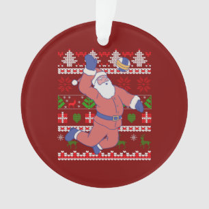 Santa Claus Volleyball Ugly Christmas Ornament