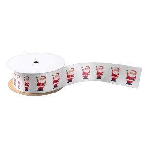 Santa Claus watercolor Christmas winter festive Satin Ribbon