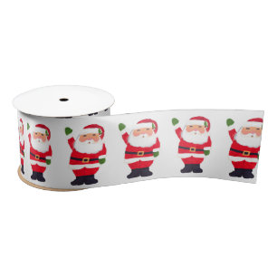 Santa Claus watercolor Christmas winter festive Satin Ribbon