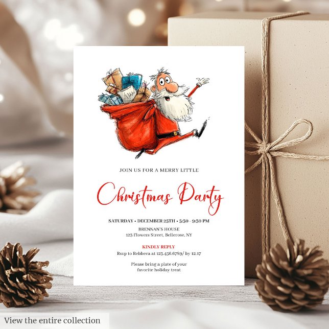 Santa Claus Watercolor Funny Holiday Party Invites (Santa Claus Watercolor Funny Holiday Party Invitation

)