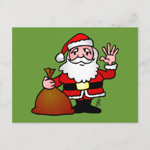 Santa Claus waving Holiday Postcard