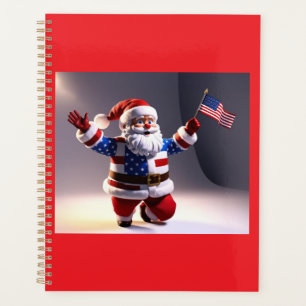 Santa Claus Wearing An American Flag Styled Outfit Planner