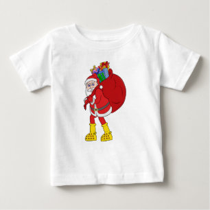 Santa Claus Wearing Big Yellow Boots Baby T-Shirt