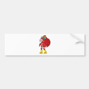 Santa Claus Wearing Big Yellow Boots Bumper Sticker