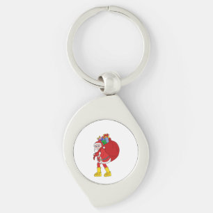 Santa Claus Wearing Big Yellow Boots Key Ring