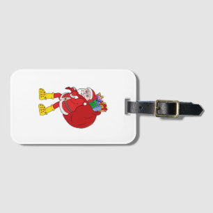 Santa Claus Wearing Big Yellow Boots Luggage Tag