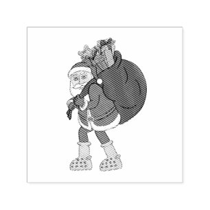 Santa Claus Wearing Big Yellow Boots Self-inking Stamp