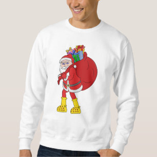 Santa Claus Wearing Big Yellow Boots Sweatshirt