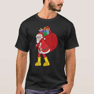 Santa Claus Wearing Big Yellow Boots T-Shirt