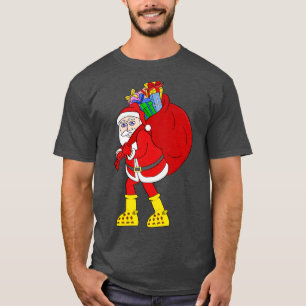 Santa Claus Wearing Big Yellow Boots T-Shirt