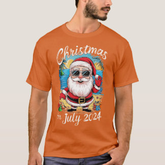 Santa Claus wearing sunglasses with a reflection o T-Shirt