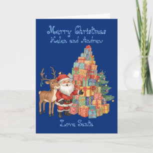 Santa Claus whimsical personalised Christmas card