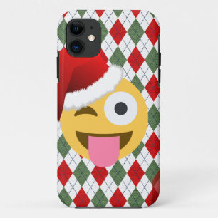 santa claus wink emoji iPhone 11 case