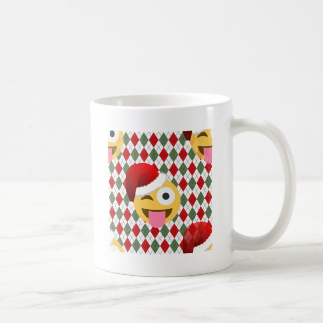 santa claus wink emoji coffee mug (Right)
