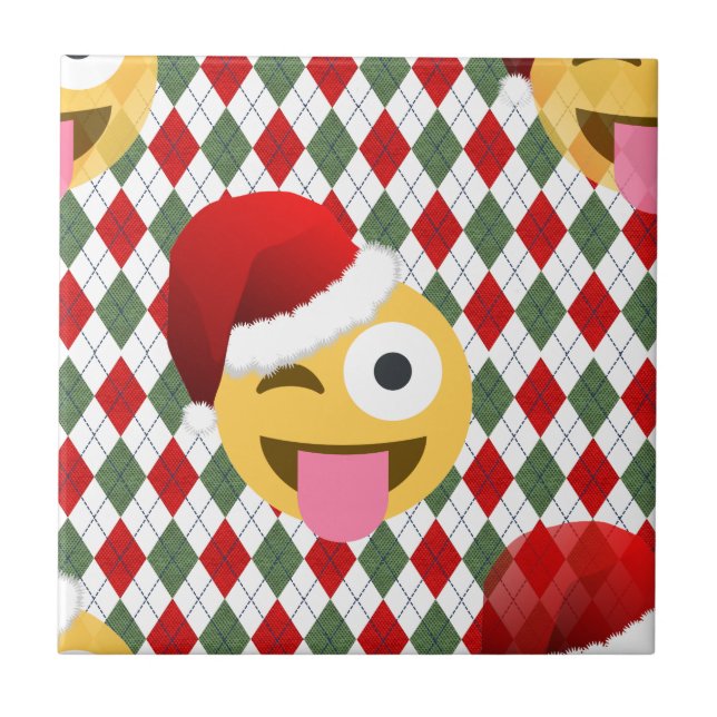 santa claus wink emoji tile (Front)