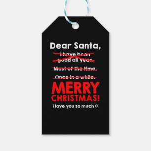 Santa Claus Wish List Christmas Gift Christmas Tags