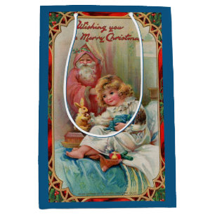 Santa Claus wishing you a Merry Christmas Medium Gift Bag