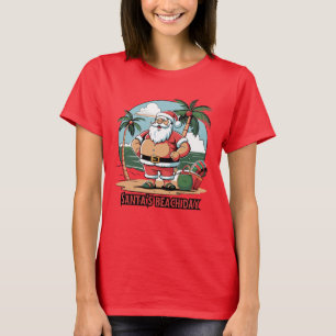 Santa Claus with a Twist – Beach Day T-Shirt