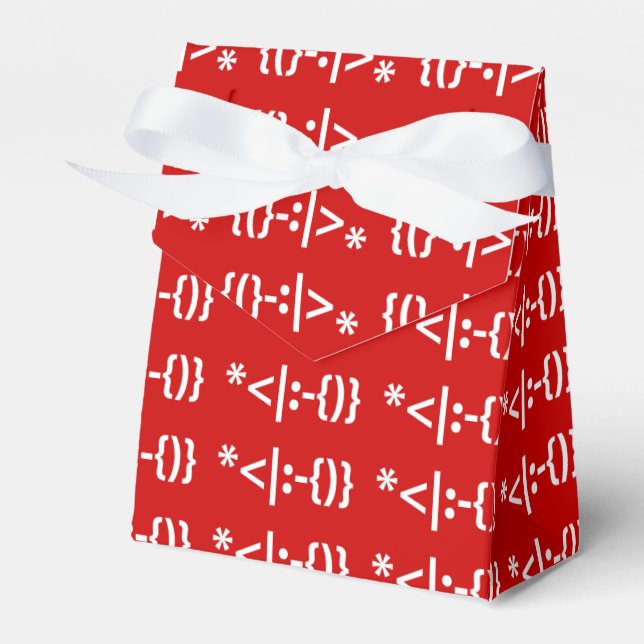 Santa Claus with Beard Christmas Emoticon Favour Box (Front Side)
