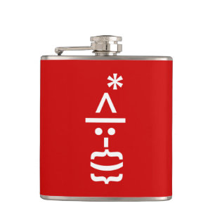 Santa Claus with Beard Christmas Emoticon Hip Flask