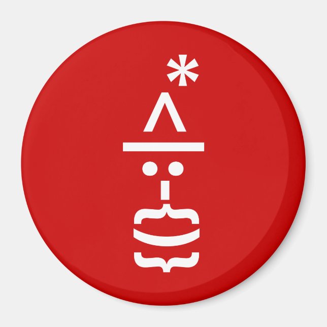Santa Claus with Beard Christmas Emoticon Magnet (Front)