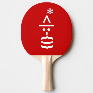 Santa Claus with Beard Christmas Emoticon Ping Pong Paddle