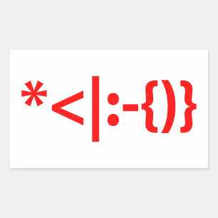 Santa Claus with Beard Christmas Emoticon Rectangular Sticker