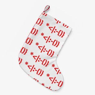 Santa Claus with Beard Christmas Emoticon Small Christmas Stocking