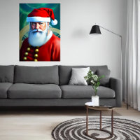 Santa Claus with blue eyes | AI Art Poster