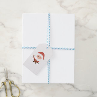 Santa Claus with candycane cartoon Gift Tags