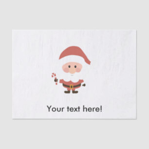 Santa Claus with candycane cartoon Tissue Paper