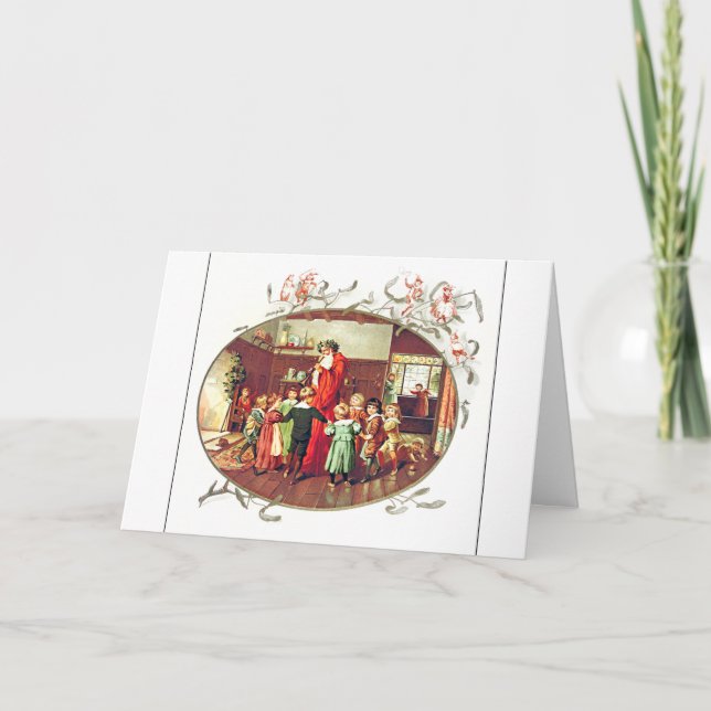 Santa Claus with Children illustration Card (Front)