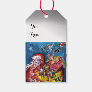 SANTA CLAUS WITH CHRISTMAS GIFT SACK TAGS
