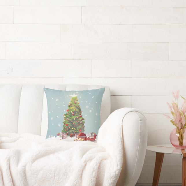 Santa Claus with Christmas Tree Cushion (Couch)