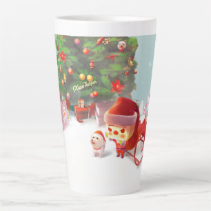 Santa Claus with Christmas Tree Latte Mug