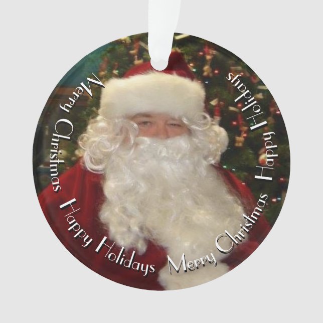 Santa Claus with Customizable Text Ornament (Front)