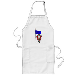 Santa Claus With Ensign Of Alaska Long Apron